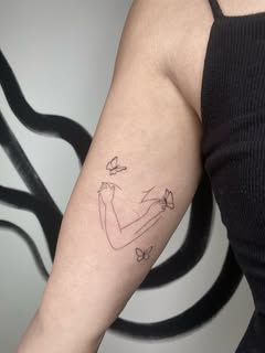 Fine line minimalistička tetovaža, Nečovek Tattoo Beograd